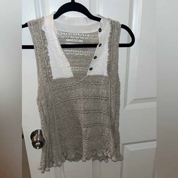 Anthropologie Textured Gray Tank Top - Picture 1 of 2